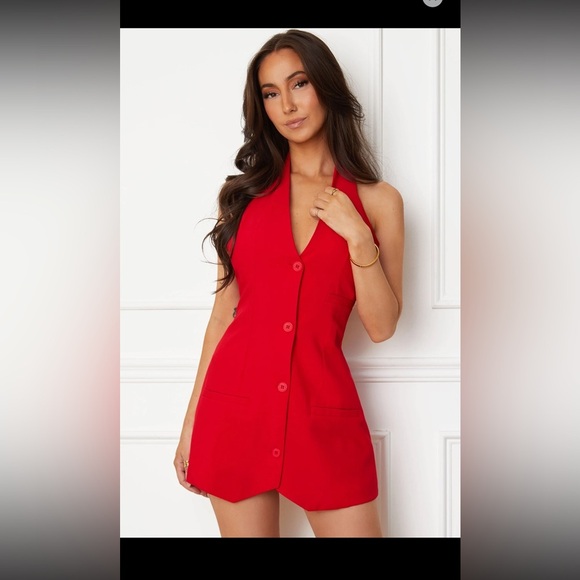 NWT Priceless Red Vest Halter Backless Dress - Picture 2 of 7